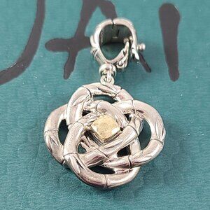 John Hardy JAi 925 SS/14K gold Pendant Enhancer Signed Silver gold Bamboo Knot